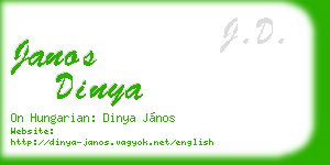 janos dinya business card